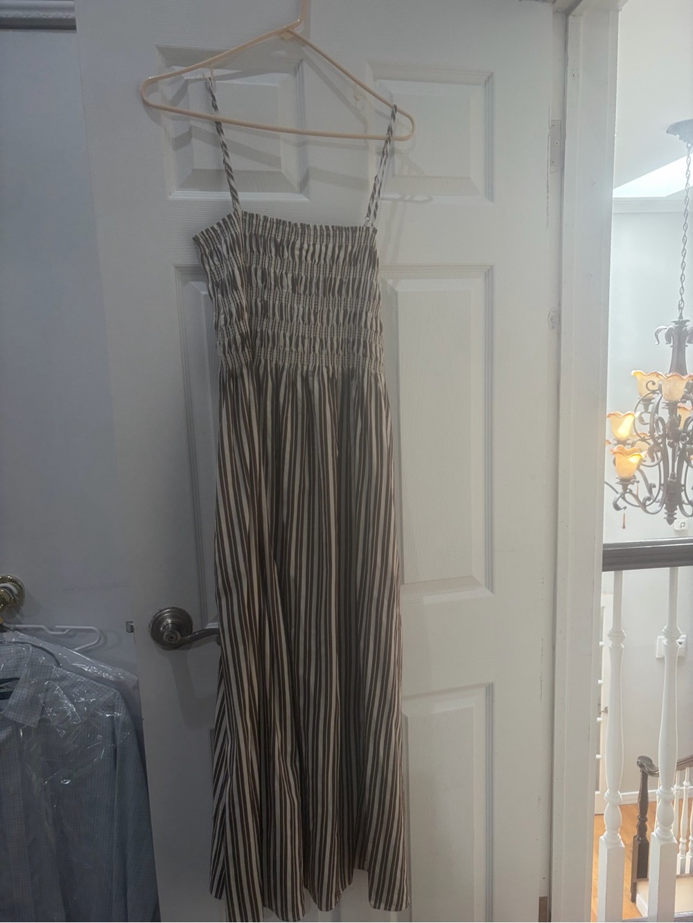 pistola Striped Brown and Cream Maxi Dress - Picture 3 of 5